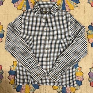 Beretta Women's Sport Classic Hunting Shirt Navy, Sky, Beige Plaid Size L NWT